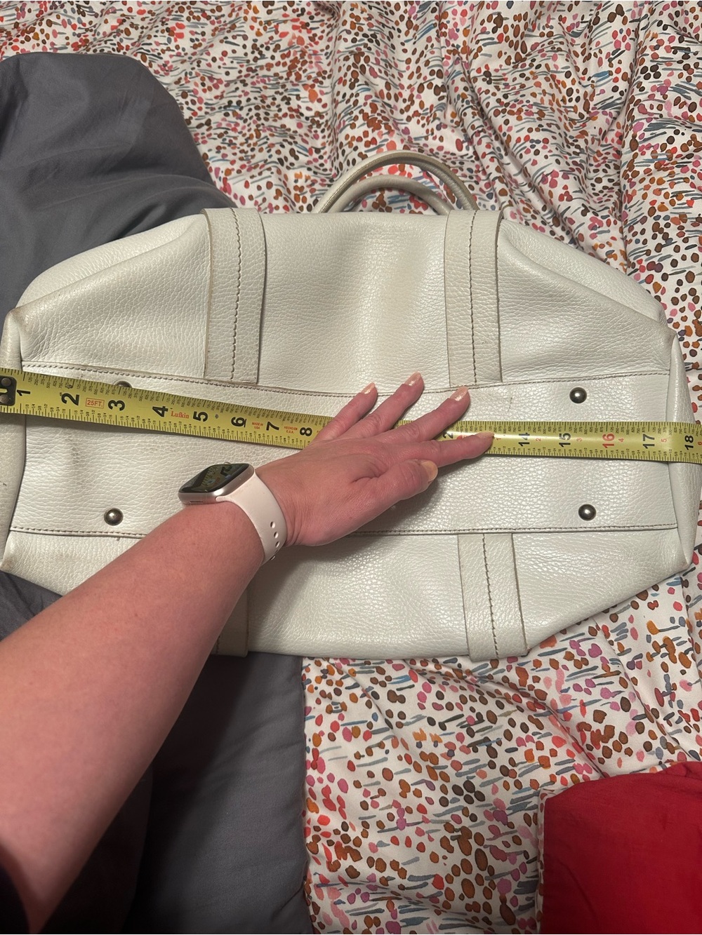 Salvatore Ferragamo Cream Pebbled Leather Top-Handle Tote - Picture 10 of 13